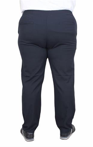 Starbattal Büyük Beden Keten Pantolon Likralı Yan Cep Bel Lastikli 11950 LACIVERT