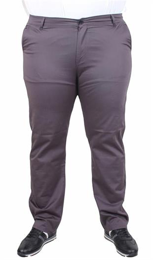 Starbattal Büyük Beden Keten Pantolon Likralı Yan Cep Çino 11951 FUME