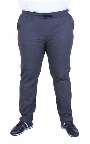 Starbattal Büyük Beden Keten Pantolon Likralı Yan Cep Bel Lastikli 11950 ANTRASIT