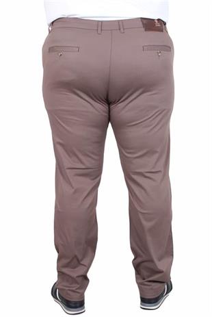 Starbattal Büyük Beden Keten Pantolon Likralı Yan Cep Çino 11951 TOPRAK