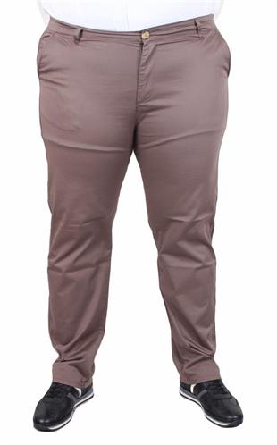 Starbattal Büyük Beden Keten Pantolon Likralı Yan Cep Çino 11951 TOPRAK