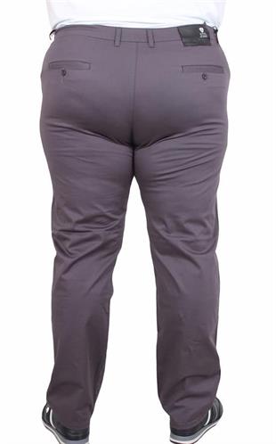 Starbattal Büyük Beden Keten Pantolon Likralı Yan Cep Çino 11951 FUME