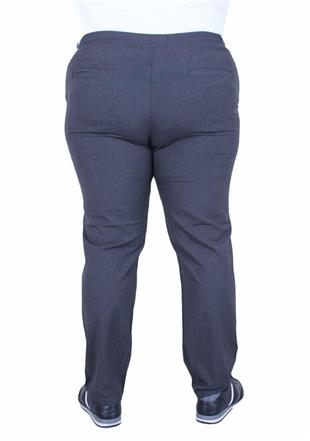 Starbattal Büyük Beden Keten Pantolon Likralı Yan Cep Bel Lastikli 11950 ANTRASIT