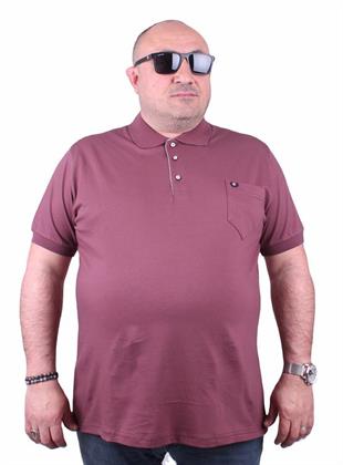 Starbattal Büyük Beden Likralı Klasik Cepli Polo Tişört 11501 Eflatun