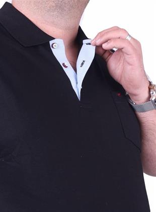 Starbattal Büyük Beden Likralı Klasik Cepli Polo Tişört 11501 SIYAH