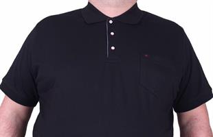 Starbattal Büyük Beden Likralı Klasik Cepli Polo Tişört 11501 SIYAH