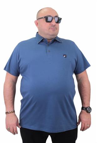 Starbattal Büyük Beden Polo Kot Yaka Tişört 23420 INDIGO