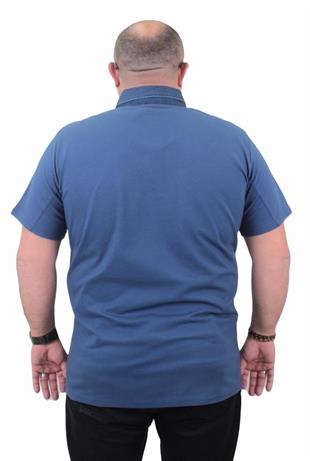 Starbattal Büyük Beden Polo Kot Yaka Tişört 23420 INDIGO