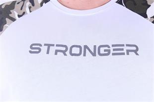 Starbattal Büyük Beden Raglan Sleeve Camouflage Erkek Tişört 23146 BEYAZ