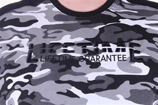 Starbattal Büyük Beden Shoulder Line Camouflage Erkek Tişört 23147 FUME