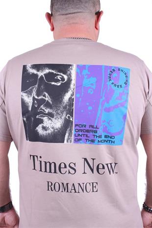 Starbattal Büyük Beden Sıfır Yaka Tişört Romance 23104 TOPRAK