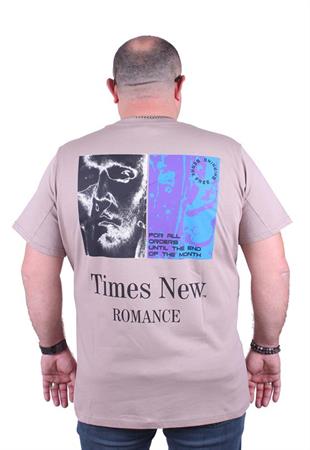 Starbattal Büyük Beden Sıfır Yaka Tişört Romance 23104 TOPRAK