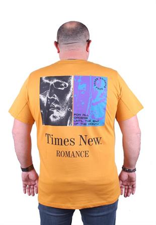 Starbattal Büyük Beden Sıfır Yaka Tişört Romance 23104 HARDAL