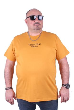 Starbattal Büyük Beden Sıfır Yaka Tişört Romance 23104 HARDAL