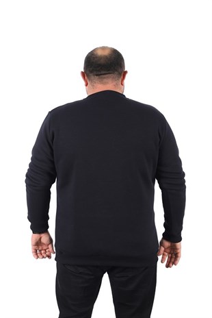 Starbattal Büyük Beden Sweatshirt V design 22742 LACIVERT