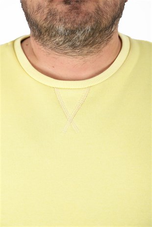 Starbattal Büyük Beden Sweatshirt V design 22742 SARI