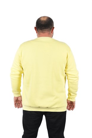 Starbattal Büyük Beden Sweatshirt V design 22742 SARI