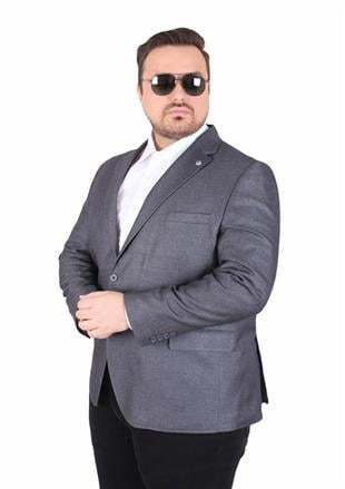 Starbattal Erkek Büyük Beden 4 Drop Blazer Oskar Ceket 500607 FUME