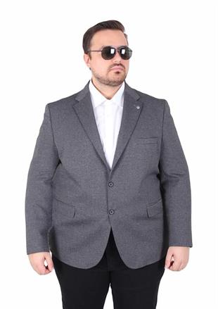 Starbattal Erkek Büyük Beden 4 Drop Blazer Sedef Ceket 500606 SIYAH
