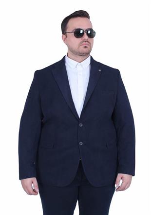 Starbattal Erkek Büyük Beden 4 Drop Blazer Şönili Ceket 500602 LACIVERT