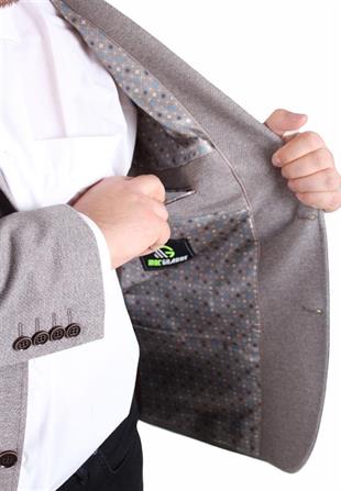 Starbattal Erkek Büyük Beden 4 Drop Blazer Sedef Ceket 500606 TOPRAK