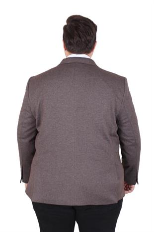 Starbattal Erkek Büyük Beden 4 Drop Blazer Sedef Ceket 500606 KAHVERENGİ