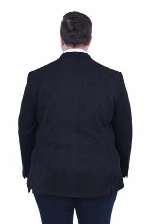 Starbattal Erkek Büyük Beden 4 Drop Blazer Şönili Ceket 500602 SIYAH