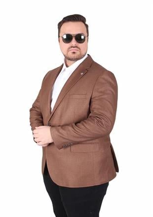 Starbattal Erkek Büyük Beden 4 Drop Blazer Oskar Ceket 500607 TABA