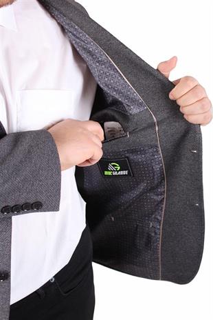 Starbattal Erkek Büyük Beden 4 Drop Blazer Sedef Ceket 500606 SIYAH