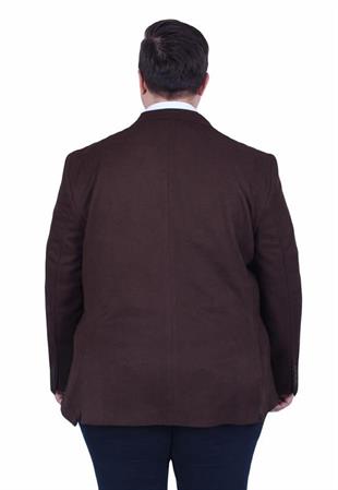 Starbattal Erkek Büyük Beden 4 Drop Blazer Şönili Ceket 500602 KAHVERENGİ