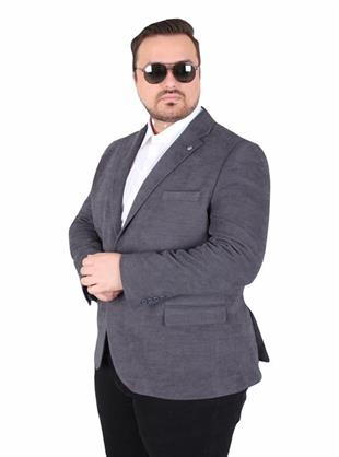 Starbattal Erkek Büyük Beden 4 Drop Blazer Şönili Ceket 500602 ANTRASIT