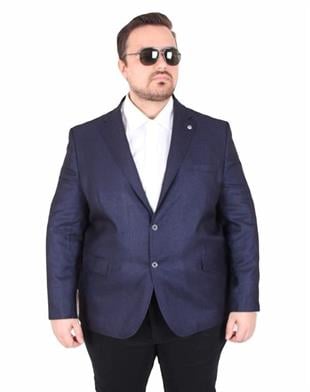 Starbattal Erkek Büyük Beden 4 Drop Blazer Oskar Ceket 500607 LACIVERT