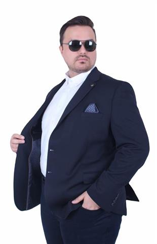 Starbattal Erkek Büyük Beden 4 Drop Blazer Zaha Ceket 500603 LACIVERT