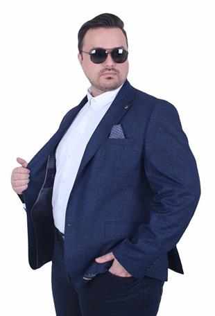 Starbattal Erkek Büyük Beden 6 Drop Blazer Gio Ceket 500604 LACIVERT