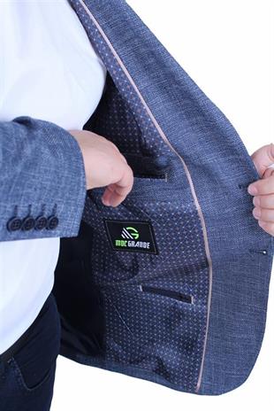 Starbattal Erkek Büyük Beden 6 Drop Blazer Tuna Ceket 500601 LACIVERT