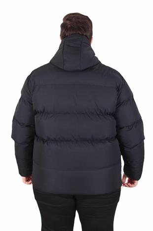 Starbattal Erkek Büyük Beden Kapüşonlu Mont Lusso 2505 SIYAH