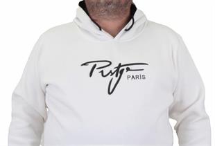 Starbattal Erkek Büyük Beden Kapuşonlu Sweat Prstge Paris 23208 EKRU