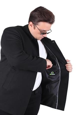 Starbattal Erkek Büyük Beden Kaşmir Kaban 103008 SIYAH