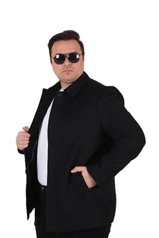 Starbattal Erkek Büyük Beden Kaşmir Kaban 103008 SIYAH