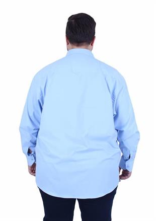 Starbattal Erkek Büyük Beden Klasik Cepsiz Gömlek 11363 MAVI