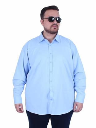 Starbattal Erkek Büyük Beden Klasik Cepsiz Gömlek 11363 MAVI