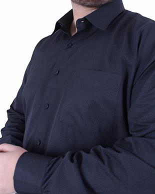 Starbattal Erkek Büyük Beden Klasik Cepsiz Armürlü Gömlek 11361 SIYAH