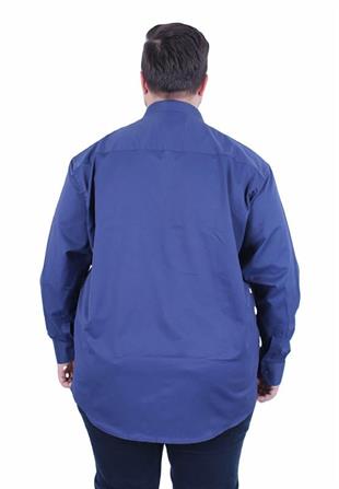Starbattal Erkek Büyük Beden Klasik Cepsiz Gömlek 11363 LACIVERT