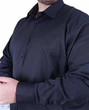 Starbattal Erkek Büyük Beden Klasik Cepsiz Gömlek 11363 SIYAH