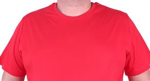 Starbattal Erkek Büyük Beden Likralı Basic Sıfır Yaka Tişört 11160 KIRMIZI