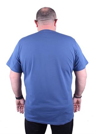 Starbattal Erkek Büyük Beden Likralı Basic Sıfır Yaka Tişört 11160 INDIGO
