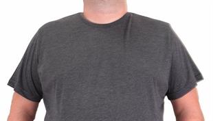 Starbattal Erkek Büyük Beden Likralı Basic Sıfır Yaka Tişört 11160 ANTRASİT MELANJ