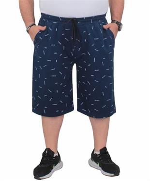 Starbattal Erkek Büyük Beden Penye Şort Justice 24645 INDIGO