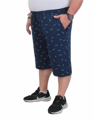 Starbattal Erkek Büyük Beden Penye Şort Justice 24645 INDIGO