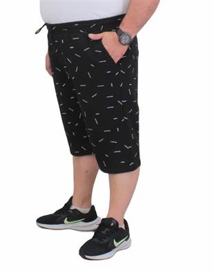 Starbattal Erkek Büyük Beden Penye Şort Justice 24645 SIYAH